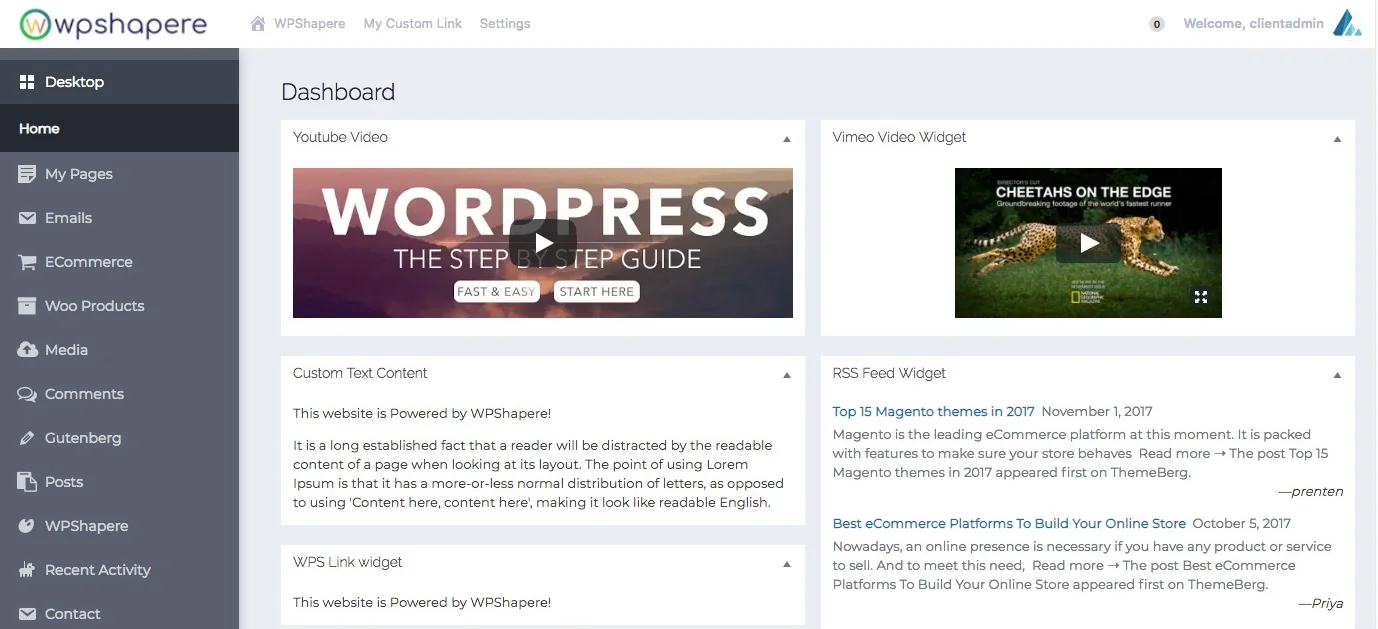 WordPress admin theme | White Label WordPress