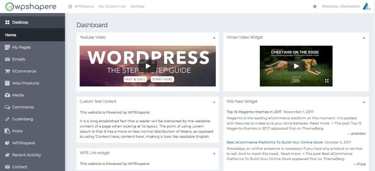 WPShapere WordPress Admin Theme