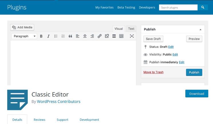 WordPress classic editor