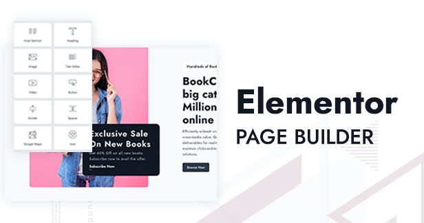 WordPress BookStore theme with Elementor page builder support
