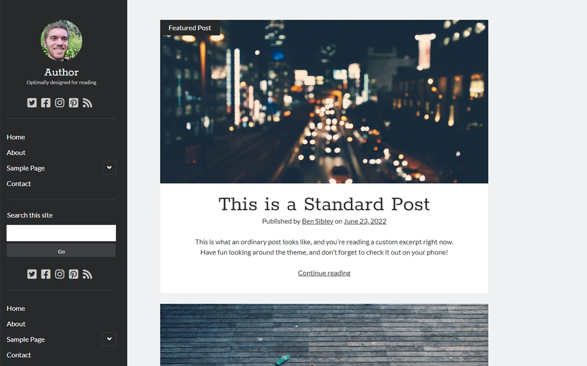 Author WordPress Theme