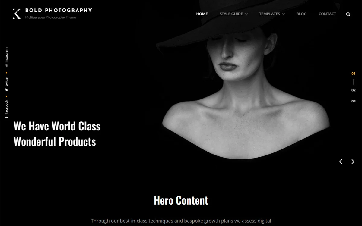 Bold Photography WordPress theme