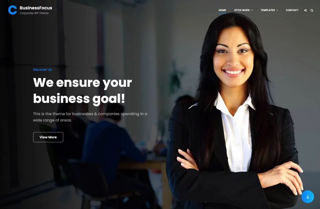 Business Focus free One-page WordPress theme