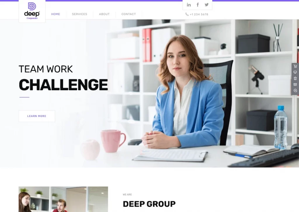 Deep free One-Page WordPress theme