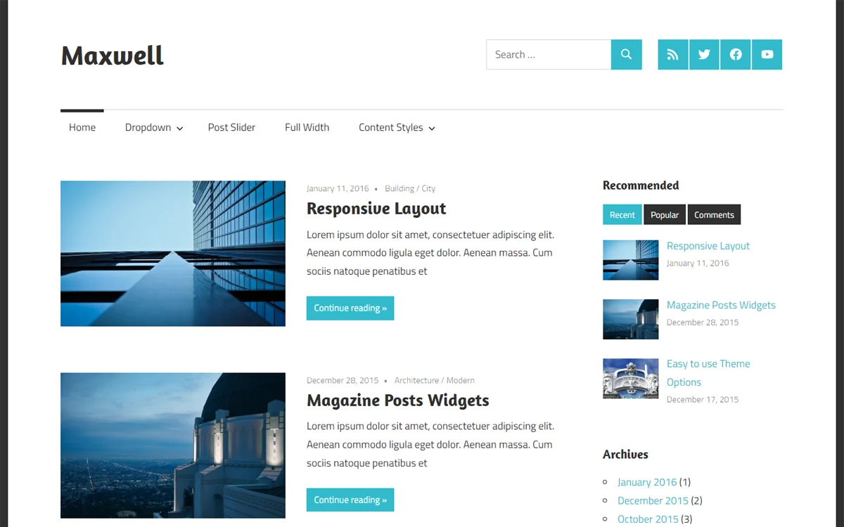 Maxwell WordPress Theme