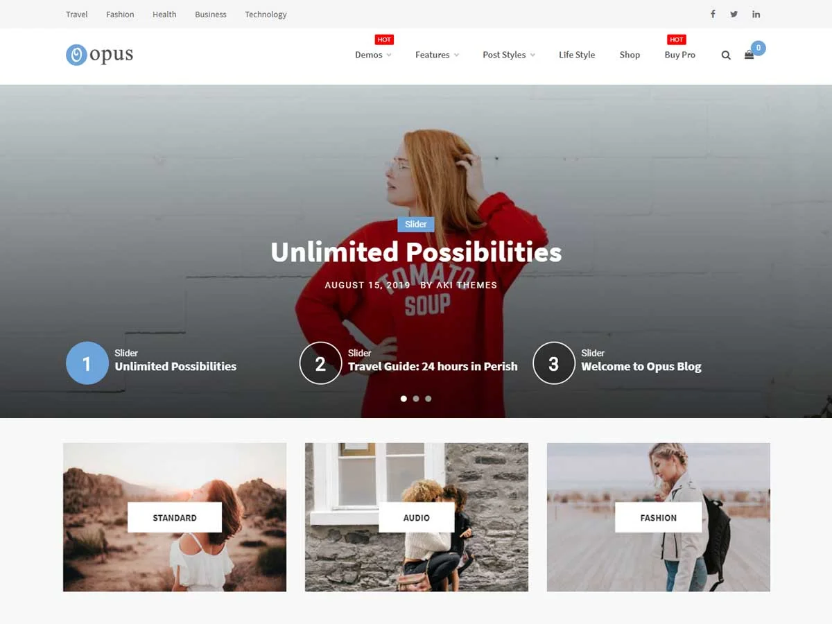 Opus Blog WordPress Theme