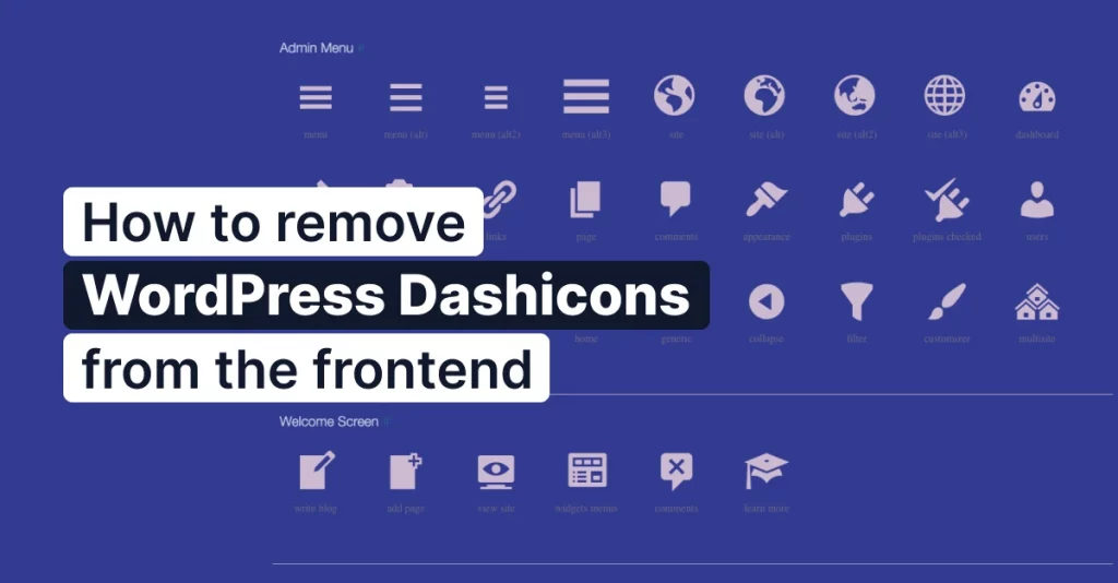 How to remove dashicons in WordPress