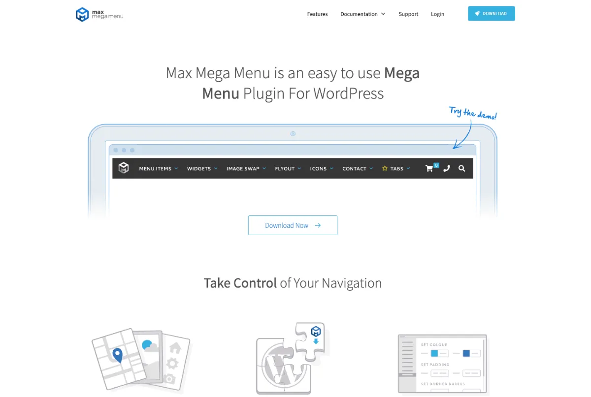 Max mega menu