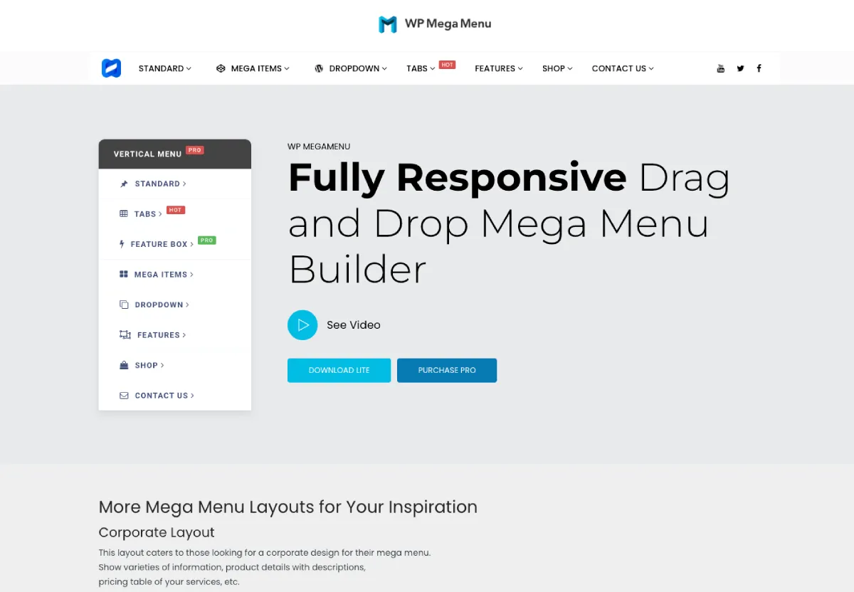 WPMega menu wordpress plugin