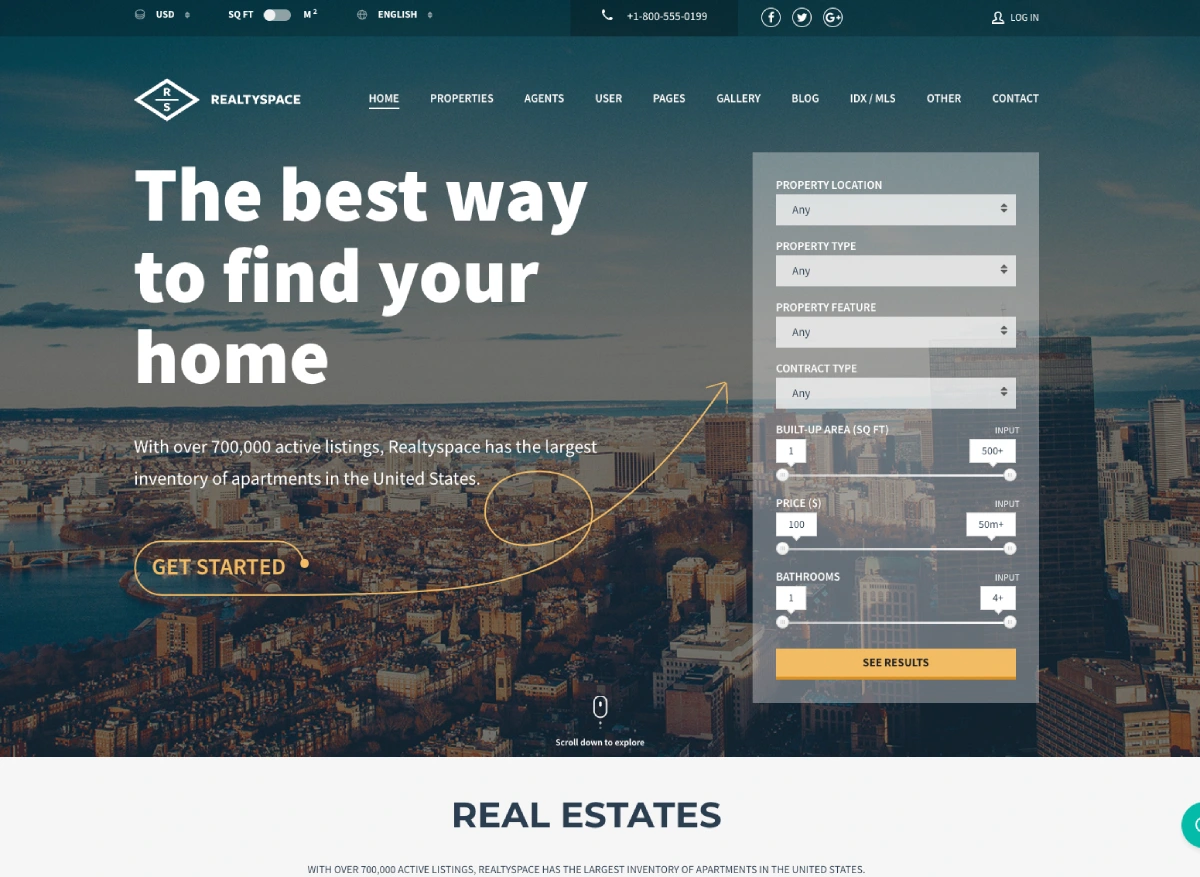 Realtyspace Real Estate WordPress Themes